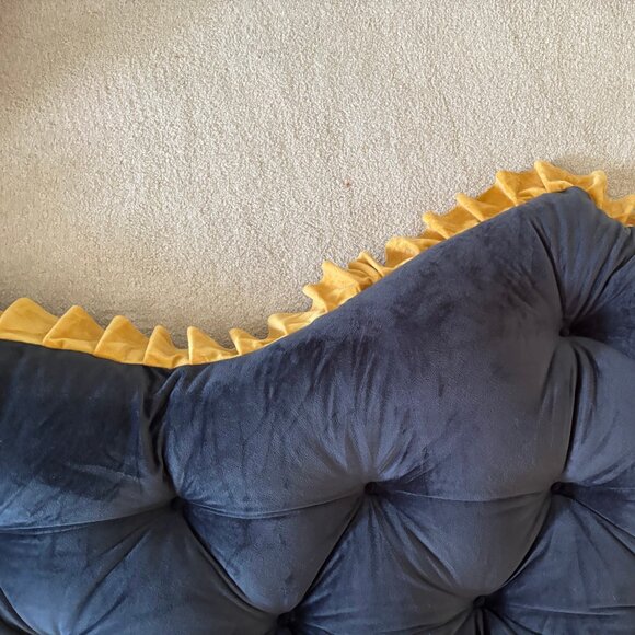 NWOT! Dark Grey/Gold Velvet Backrest Bed Pillow - Picture 3 of 7